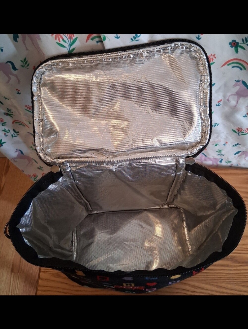 EUC Harveys Heart Print Snack & Go Cotton School Work Beach Lunch Box Bag - Picture 3 of 8
